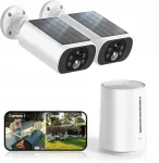 Valvekaamerate komplekt 2K WiFi, 2 p&auml;ikeseenergiaga kaamerat, signaal, &ouml;&ouml;v&otilde;ime, ilma tellimuseta