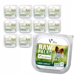 Niiske toit t&auml;iskasvanud v&auml;ikeste t&otilde;ugude koertele Raw Paleo Duck Mini, 12 x 150 g, pat&eacute;