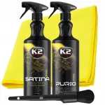 K2 auto plastikupindade puhastuskomplekt mikrokiudlapiga