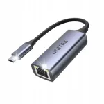 Adapterikaabel Unitek U1323A USB-C kuni RJ45, 1 Gb/s, Ethernet, PD 100 W