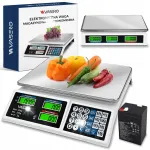 Juhtmevabad elektrilised gastronoomiakaalud LCD-ga, 40 kg, laetavad