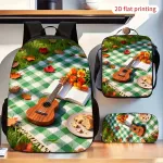 Kooli seljakott ukulele mustriga, &otilde;lakott ja pliiatsikarp