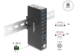 T&ouml;&ouml;stuslik USB jagaja Delock 60791, 7x USB-A, 5 Gb/s, DIN, ESD 8 kV
