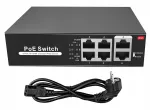 PoE l&uuml;liti, 4 PoE porti, 2 uplink porti, IP-kaameratele, 10/100 Mb/s, 60W