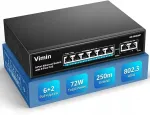 V&otilde;rgul&uuml;liti VIMIN 8 porti, 6 x PoE, 10/100 Mbps
