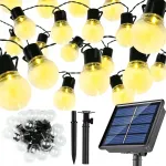 Dekoratiivne p&auml;ikeseenergia aia LED girliand 20 pirniga, 5 m, soojalt valge