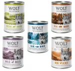 Wolf of Wilderness konserveeritud koeratoit erinevate maitsete seguga, 5 x 400 g, 2 kg