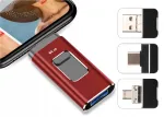 64 GB USB 3.0 4-in-1 m&auml;lupulk iPhone, Android, Micro USB, Type-C, Windows, OTG jaoks