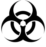 Auto kleebis &bdquo;Biohazard&ldquo;, 15 x 15,8 cm, taustata