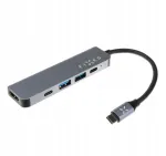 USB-C jagaja Fixed 5 pistikut s&uuml;learvutitele ja tahvelarvutitele FIXHU-MN-GR