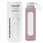 Wessper B1 BOROSILICATE klaasist veepudel 0,5 l Dusty rose