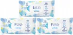 Niisked salvr&auml;tikud EVENT BABY Extra Soft, 60 tk, 3 pakki kinnitusklambriga