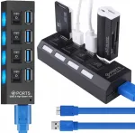 USB 3.0 jagaja, 4 porti, 5 Gb/s, l&uuml;lititega