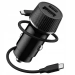 Auto laadija 48W, USB / USB-C, 1 m Type-C kaabliga