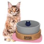 Animal Island keraamiline kassikauss alusega, 900 ml, hall