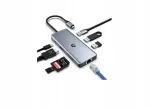 USB-C adapter 8-in-1: Ethernet, USB 2.0, 3.0 (5 Gb/s), SD/TF kaardilugeja
