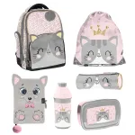 Koolikomplekt PASO KITTEN: seljakott, pliiatsikott, kotike, pudel, hommikus&ouml;&ouml;gikarp, p&auml;evik