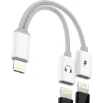Lightning adapter 3,5 mm pesaga ja laadimisega iPhone'ile, 2-&uuml;hes