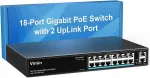 L&uuml;liti VIMIN, 16x PoE+ (250W), 2x Uplink, metallist, must v&auml;rv