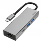 HAMA USB-C dokijaam, 4 porti: USB, RJ45