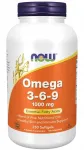 Toidulisand NOW Foods Omega 3-6-9 1000mg, 250 kapslit