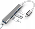 Adapter USB-C kuni 4x USB 3.0 jagaja, hall