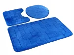 Sumba Blue Cobalt vannituppa mattide komplekt, 3 tk, libisemiskindel alus