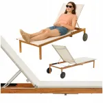 Kokkupandav reguleeritav aiakehilett rattaga GARDEN LOUNGER