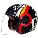 Mootorratta kiiver MA213, avatud, retro stiilis, valge/punane matt, suurus L (59-60 cm)