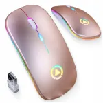 Juhtmevaba hiir LED RGB valgustusega, roosa