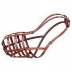 Nahast mask saksa lambakoerale, keskmine suurus, pruun