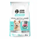 KUIVKOERATOIT John Dog Good Form noortele kutsikatele vasika- ja lambalihaga, 3 kg