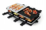 Elektriline raclette grill 8 inimesele, alumiiniumist, kiviga