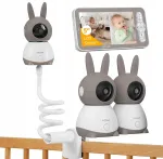 3 MP WiFi videobeebimonitor 4&times; suumiga, HD, p&ouml;&ouml;ratava hoidikuga, 2 kaamerat