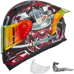 Motorratturi kiiver ILM-Z501, t&auml;iskiiver, ECE/DOT, ABS, 2 kilesarnast, Pinlock, suurus S