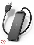 USB-jaotus Vention CHLBB, 4 pesa, 0,15 m, toiteadapteriga, USB 3.0