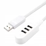 Kompaktne valge USB jaotur 3 pesaga ja kiire andmeedastusega