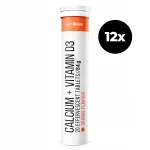 GymBeam Calcium + D3 vitamiin efervesentsitabletid, apelsinimaitselised, 12 x 20 tk