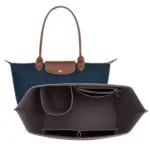 Longchamp Le Pliage k&auml;ekoti sisetugi, tumedhall vilt, suurus M
