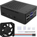 Raspberry Pi 4B korpus 40 mm PWM ventilaatoriga, must, GeeekPi