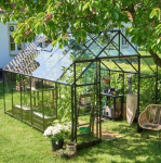 Kasvuhoone ACM GREENHOUSE QUBE 812, 2,51x3,74 m, must, karastatud klaas, alumiinium