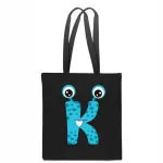 Laste must puuvillane ECO BAG kott t&auml;hega K, mudel TT_505