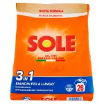 Pesupulber Sole, 1,3 kg, 26 pesukorda, valgetele riietele