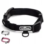 Topelt punutud koera kaelarihm Nobleza, suurus S, 20&ndash;30 cm, hall/must/roosa