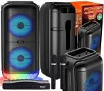 Kaasaskantav 900W Bluetooth k&otilde;lar kahe juhtmevaba mikrofoniga