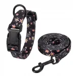 Koera kaelarihma ja rihma komplekt Girl Power, 1,5 m, suurus M (30&ndash;44 cm), lillemustriline