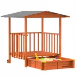 SUNNY liivakast verandaga, 130x130x143 cm, pruun/hall