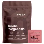 Vegankohane &scaron;okolaadivalgupulber Intenson 300 g ja Multi Collagen 11 g
