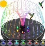 P&auml;ikeseenergial t&ouml;&ouml;tav 8 LED RGB aiasauna fontaan 6 otsakuga