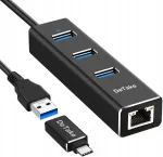 USB Ethernet (RJ45) adapter 3x USB 3.0 gigabit jaotur AJ293